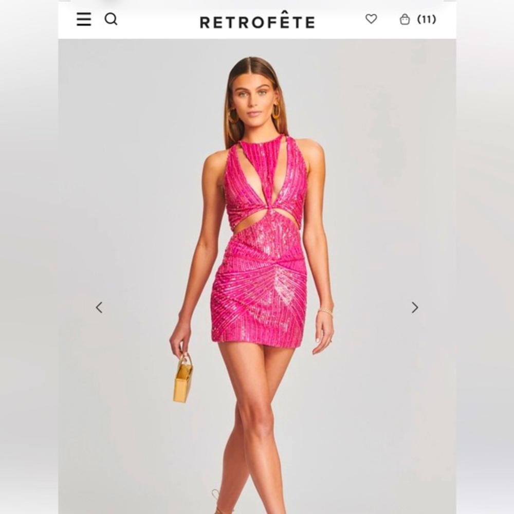 Retrofete Sequin Pink Barbie Dress